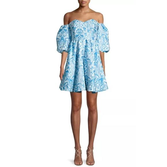 Mestiza New York Poco Poof Tapestry Mini A-Line Dress Blue Pockets Sz 2 - Picture 8 of 16